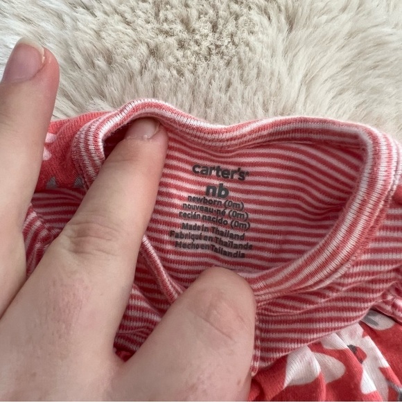 Carter’s Floral and Striped Skirted Bodysuit with Ruffle Shoulders Sz NB - Picture 3 of 4